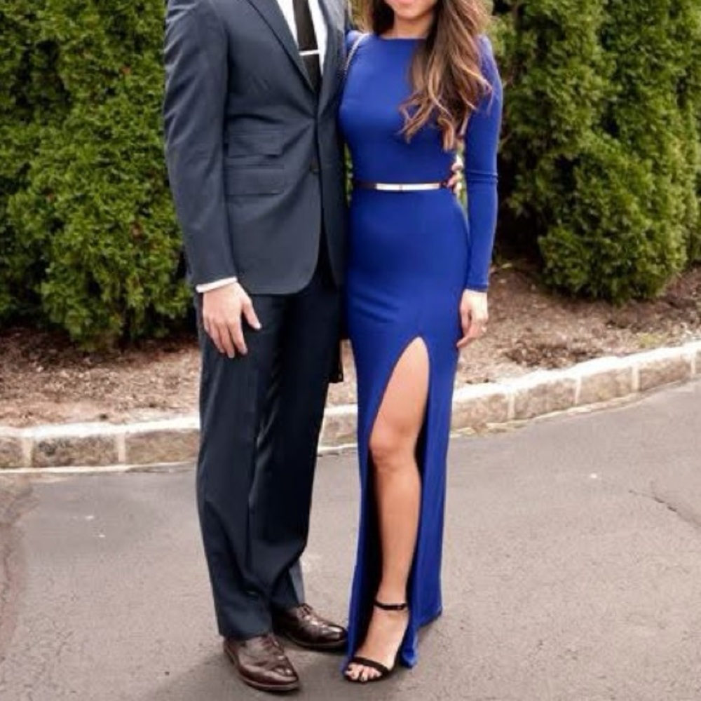TOPSHOP COBALT NAVY BLUE MAXI GOWN DRESS SIZE US 2 UK 6